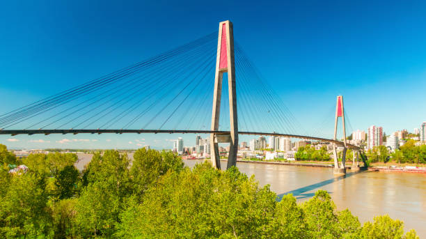 istock Bridge over river in Surrey to New Westminster. Sunny Day. 2153674823