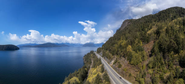istock Sea to Sky Highway in Howe Sound during Cloudy Sunny Day. 2153674834
