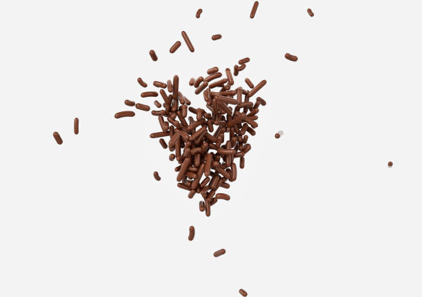 istock Group Of Chocolate Sprinkles, Cakes And Bakery Items Scattered On White Background 3D Illustration 2153676711