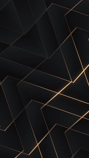 istock Abstract luxury background with golden wavy curve lines on black background. 2153677065