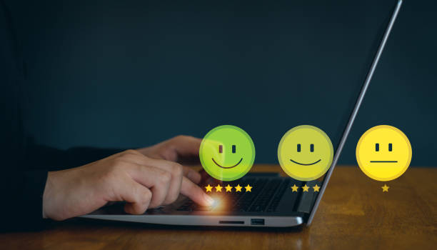 istock Customer review satisfaction feedback survey concept. User give rating to service excellent experience, Client evaluate quality of service reputation ranking of business. 2153677178