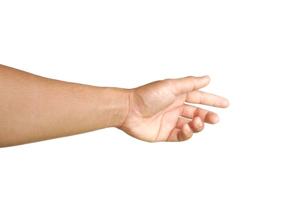 istock A man's hand extended forward, as if I was about to grab something.  or about to help isolated on white background. 2153680143