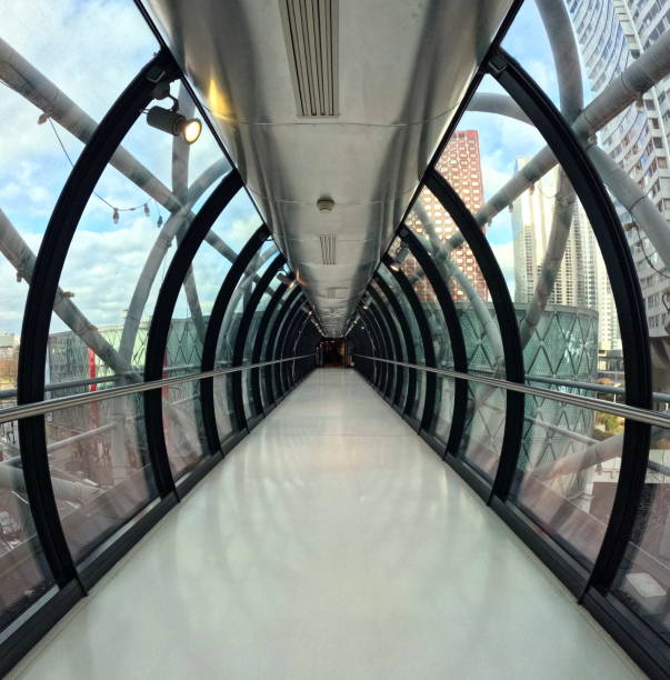 istock Pedestrian tunnel between city buildings. 2153687189