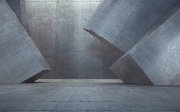 istock New Generation Abstract Empty Building Structure Made of Gray Concrete 2153687262