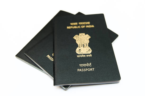 Close-up on a Belgian passport isolated on a white background.