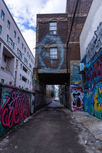 Toronto, Canada, February 28, 2024.\nGraffiti alley in downtown Toronto Canada