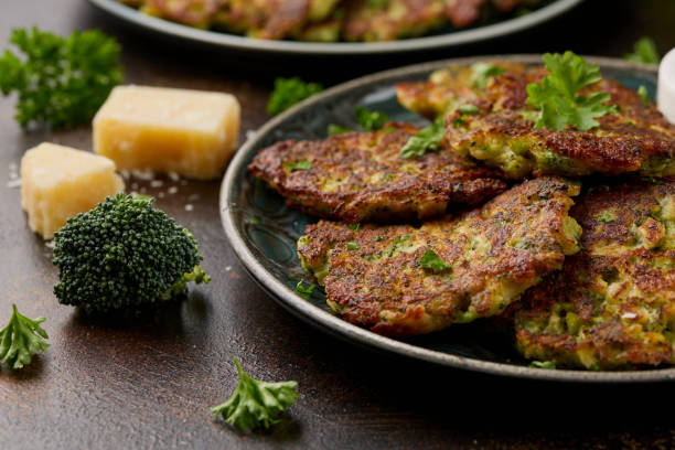 istock Fried Broccoli fritters or pancakes with parmesan and mozzarella cheese 2153707783