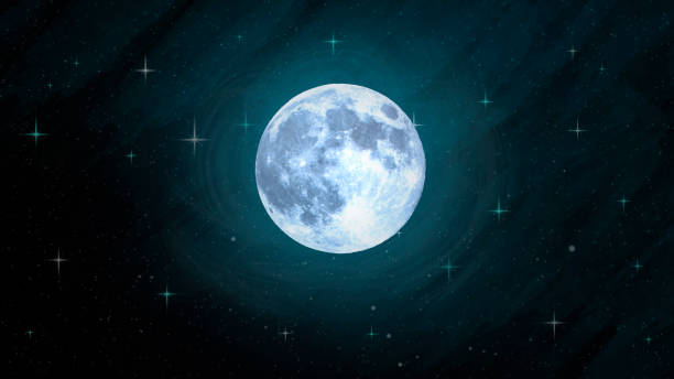 istock Full Moon Dark Starry Night - Atmospheric Mood 2153708502