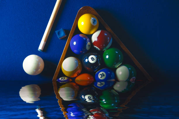 istock Pool balls billiards reflecting in water 2153708963