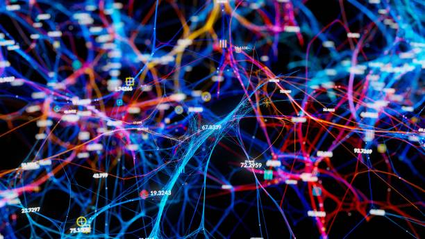 Abstract digital network Abstract Artificial Intelligence Or Big Data Models - 3d Technology Background artificial neural network stock pictures, royalty-free photos & images