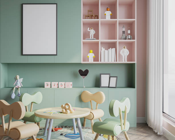 istock mock up poster frame in modern interior background, living room. 3D render, 3D illustration 2153720341