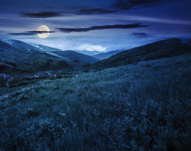 istock carpathian countryside in spring at night 2153722499