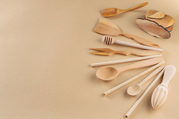 istock Wooden Utensils and Eco-Friendly Kitchenware, Sustainable Living Essentials, Copy Space 2153730871