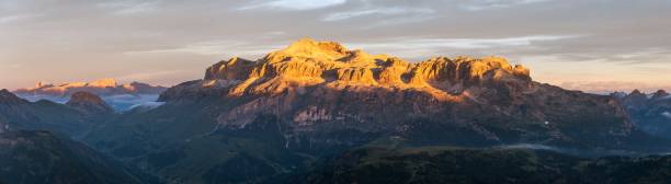 istock morning panoramic view of mount Sella Alps Dolomites 2153735088