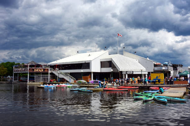 Ottawa, Canada - May 18, 2024: Dows Lake Pavilion is a popular spot featuring Canoe, Kayak, Stand Up Paddle Board and Paddleboats rentals, as well as restaurants such as Mexicali Rosas aka Mexis.