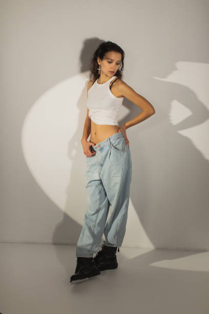 istock Brunette woman in studio. Brown hair 2153737107