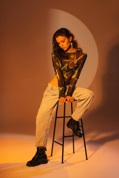 istock Fashion model in studio. 2153738715