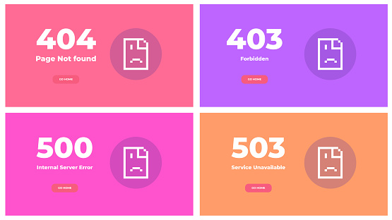 Web Error Pages Layout Vector Design Stock Illustration - Download ...