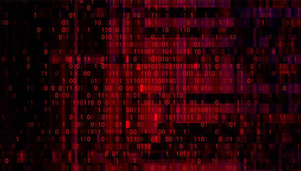 Digital Binary Code on Dark Red Background. Data Breach Digital Binary Code on Dark Red. Data Breach Concept cruel stock illustrations
