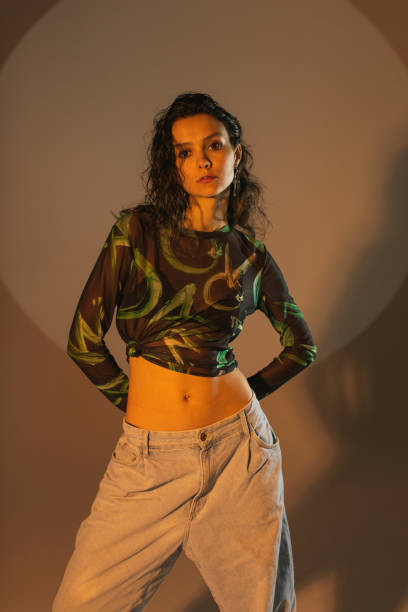 istock Fashion model in studio. 2153741360