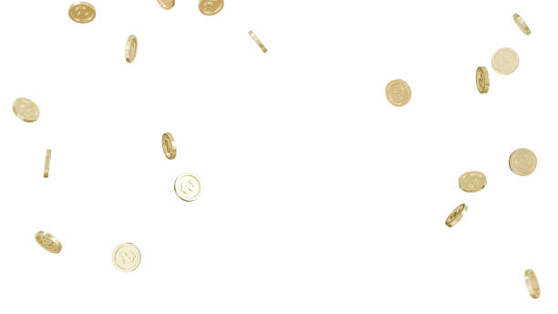 istock Jackpot or win concept.Coins rain on transparent background. 2153741387