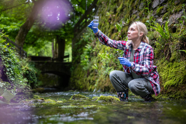 istock A research scientist collects water samples in a river 2153744964