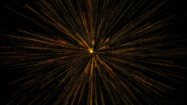 istock Futuristic Fractal Burst with Energy Glittering Particle gold color abstract background 2153752281