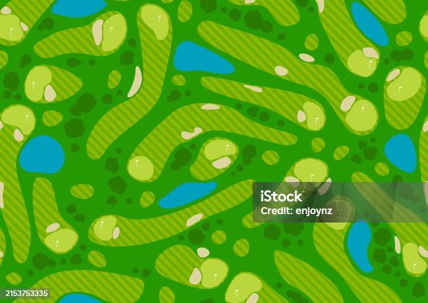 Seamless Green Golf Course Map Pattern Stock Illustration - Download ...