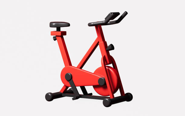 istock Cartoon home exercise bike model, 3d rendering. 2153756855