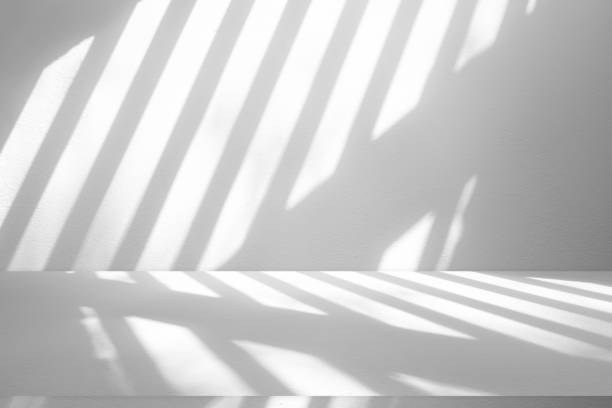 istock Wall interior background, studio and backdrops show products.with shadow from window color white . background for text insertion and presentation product 2153757642