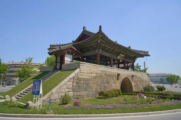Pyongyang, North Korea, 05.02.2024, Ancient city gate, Kaesong, DPRK - North Korea