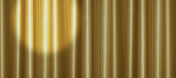 golden curtains and spotlights, background material
