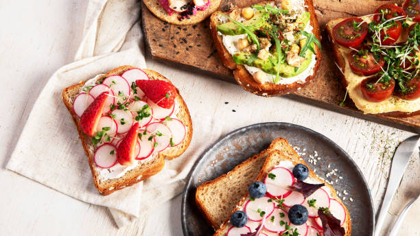 istock Healthy toasts for breakfast or lunch. Clean eating. 2153765958