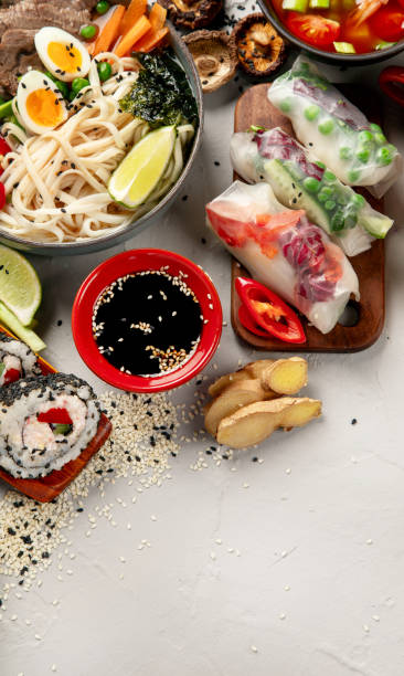 istock Asian food background with various ingredients. 2153766134
