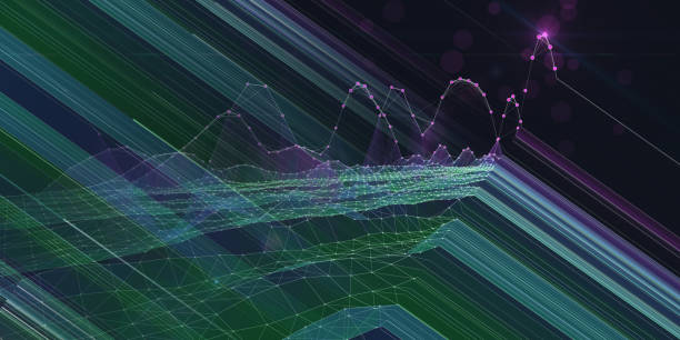 istock bstract  background color graph  in net from circles and blurred lines on dark. Technology wireframe concept virtual data. Banner for business, science and technology data analytics. Big Data. 2153768429