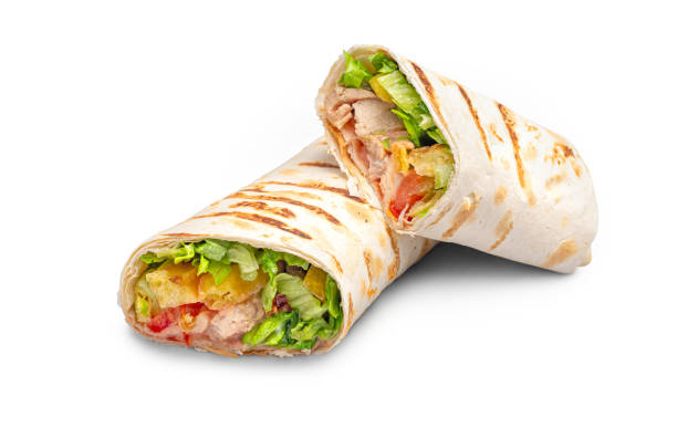 istock Doner kebab or shawarma isolated on white background 2153770214