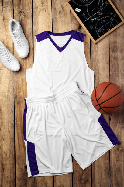 istock Basketball uniform on wooden background top view 2153770806