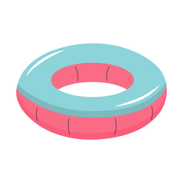 istock Cute inflatable ring. Floating lifebuoy for beach. Rubber toy for swimming. Vector illustration isolated on white background. 2153777046