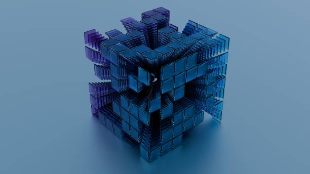 istock Abstract holographic with holographic echoes and 3D effects, creating depth and complexity in a simple composition 2153777837