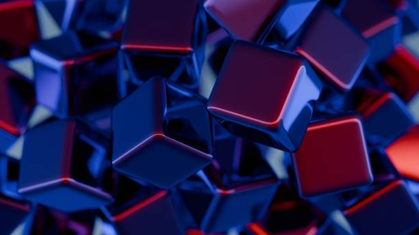 istock Cubic shapes arranged in a matrix with a 3D twist, forming an abstract and visually intriguing composition. 2153777941
