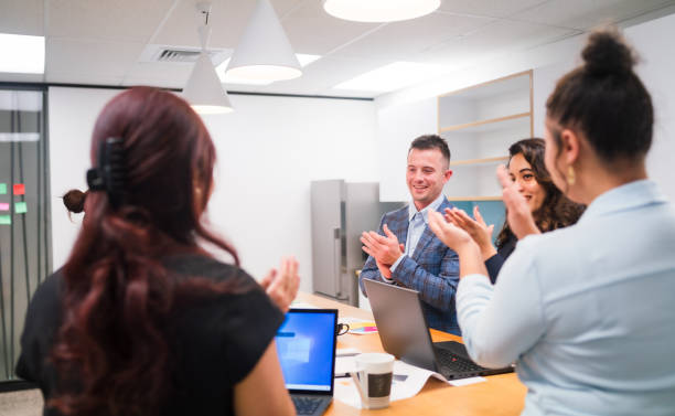istock Business coworkers excited collaboration goals. 2153779128