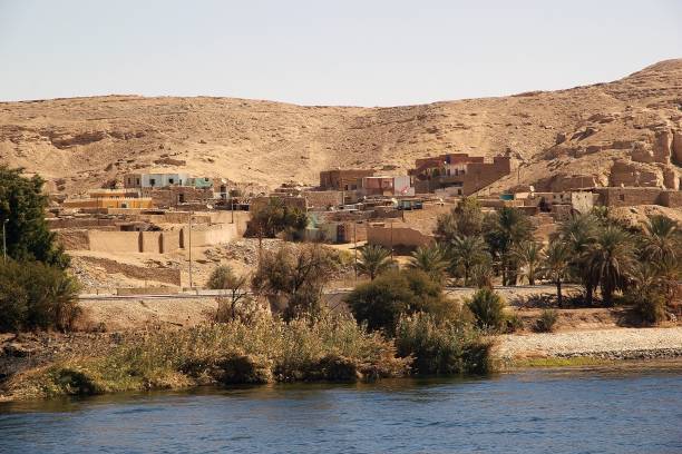 Village along the Nile river between Luxor and Aswan, Egypt