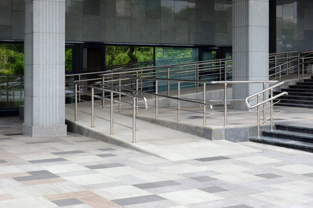istock Nice ramp for wheelchair users at the entrance. 2153781493