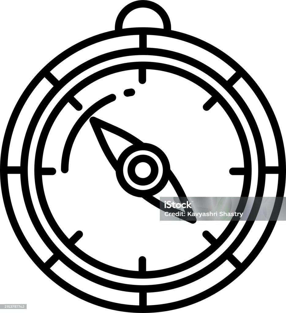 Compass Outline Vector Illustration Stock Illustration - Download Image ...