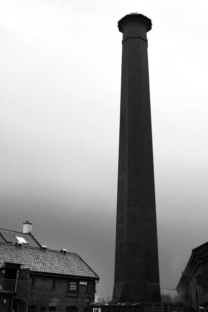 Bristol, England- March 29, 2024: Chimney of The Underfall Yard visitor center museum in Bristol city, England