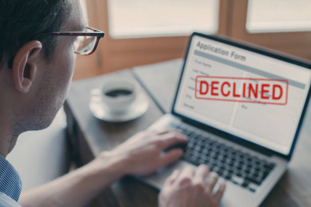 istock Declined application for credit or visa, Deny Reject Stamp, not accepted 2153794767