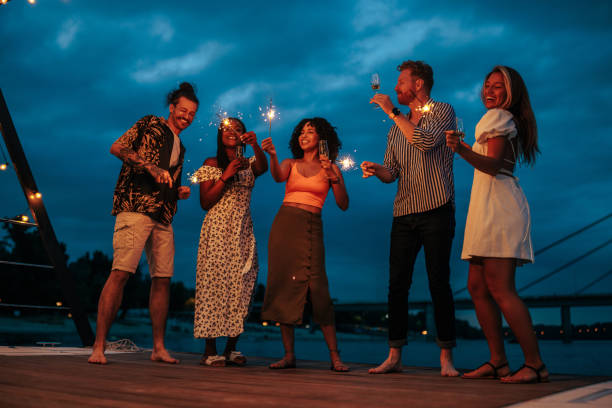 Celebration on an evening boat cruise