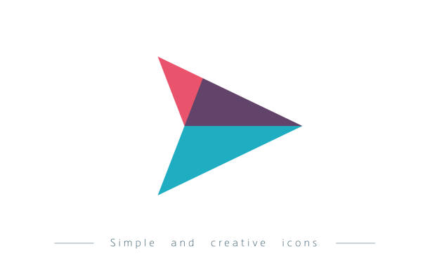 directional sign This is the widely used icon symbol, Here is a vector file that splits all elements reach destination stock illustrations