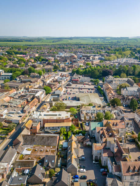 istock Aerial view over Dorchester in Dorset 2153795835