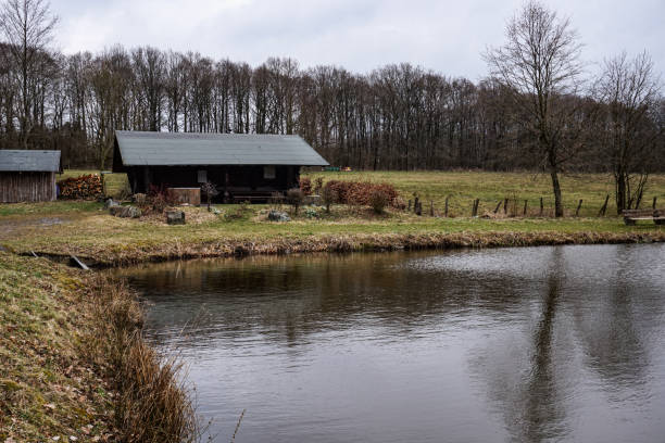 House near lake in northern Germany